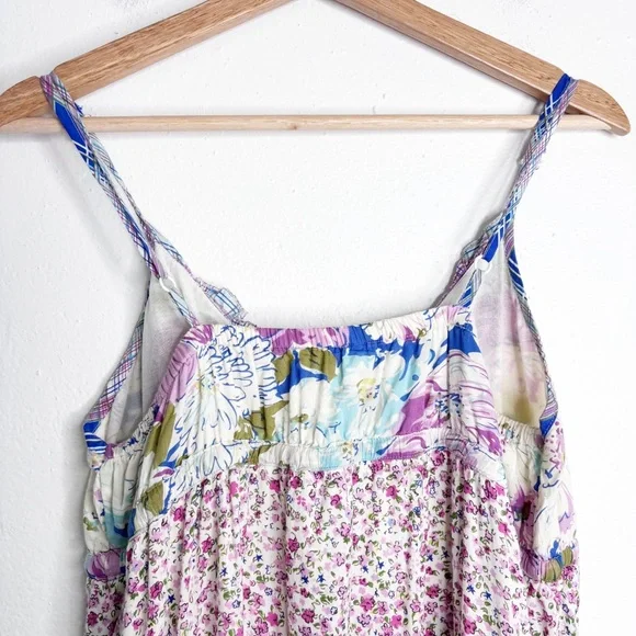 Sundance Tiered Button Front Floral Patchwork Maxi Dress Size L EUC - Picture 4 of 13